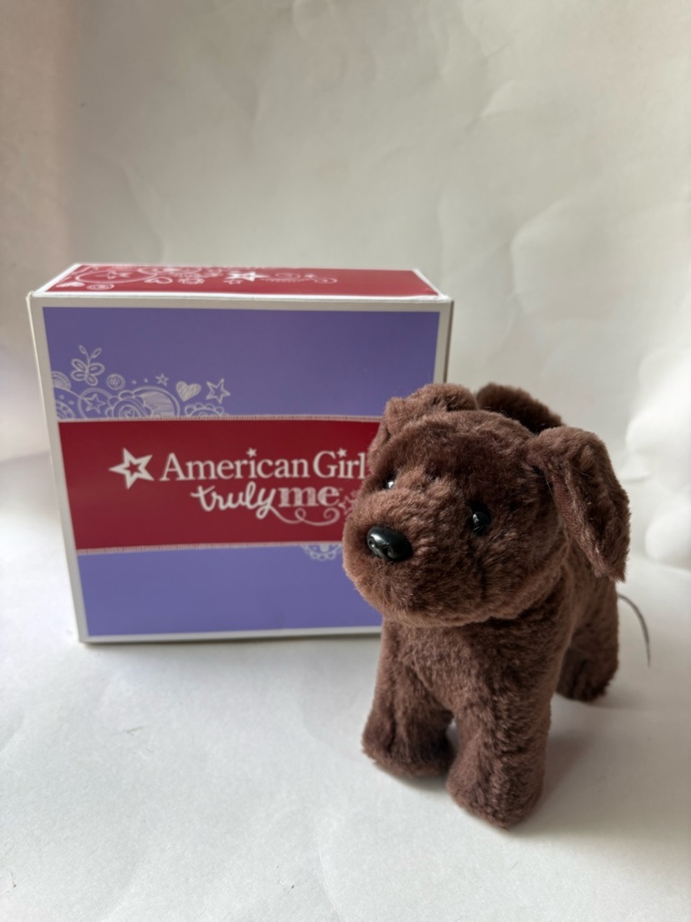 American Girl Doll Pet Chocolate Lab Puppy Dog Furry Toy Retired 2014 w/Box